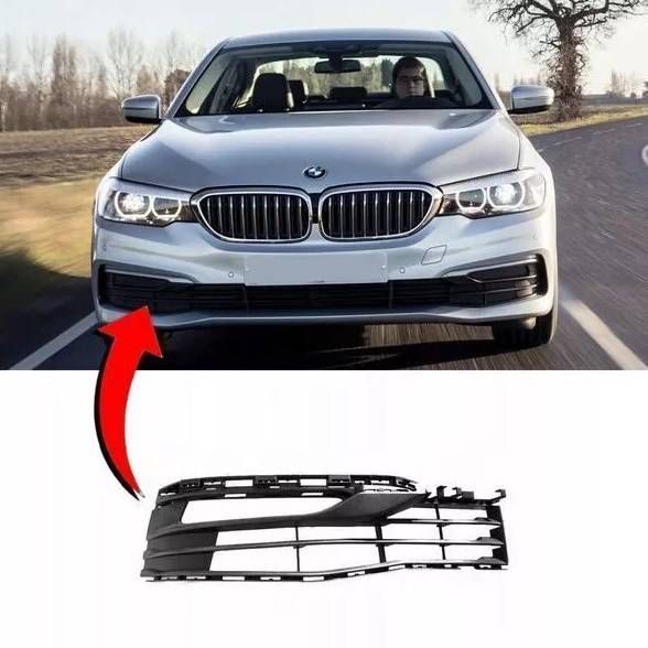 Решітка переднього бампера на BMW 5 Series G30 2017-2020 права Basis оригінал 363577 фото