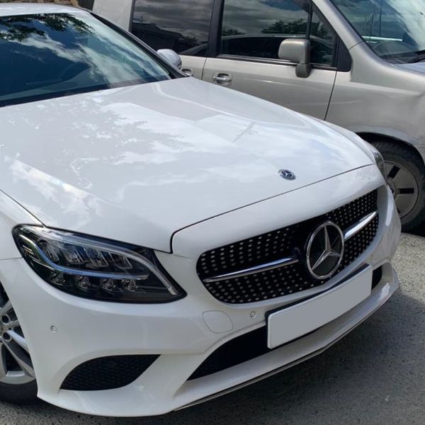 Решітка радіатора на Mercedes C-class W205 2018-2021 Black Diamond під камеру 427437 фото