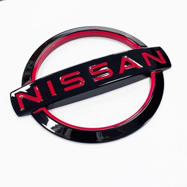 Автологотип емблема напис Nissan 165x140мм Red чорний глянець 523913 фото