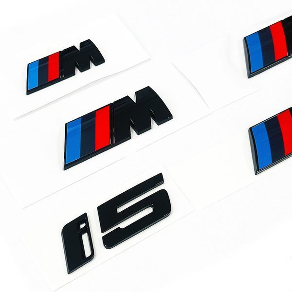 Емблеми написи BMW i5 M60 Black Shadow Edition комплект чорний глянець 523221 фото
