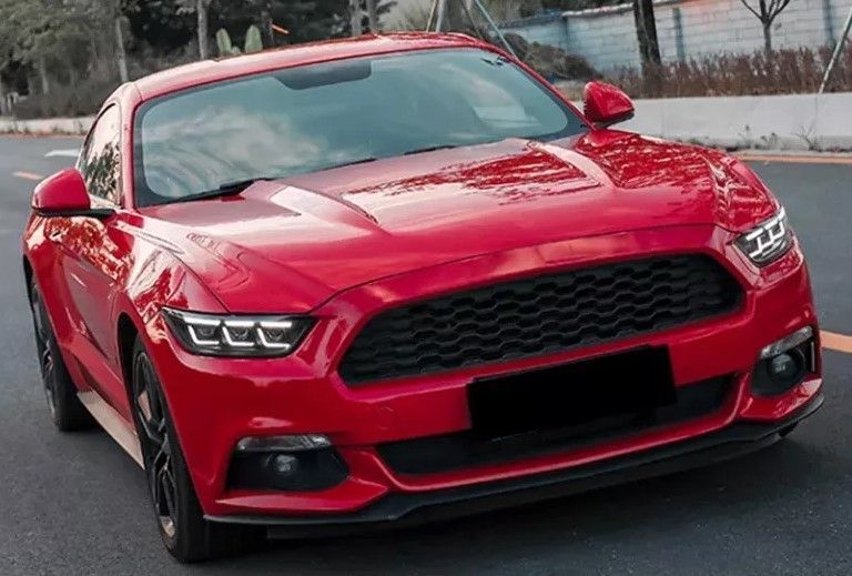 Передние фары на Ford Mustang 2014-2017 Full LED 2024 look черные 430811 фото