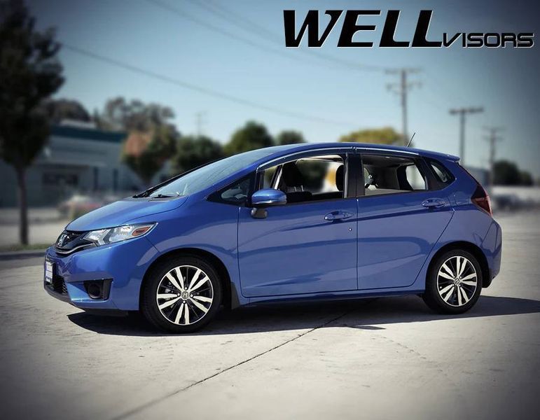 Дефлектори вікон для Honda Jazz, Fit 2015-2020 з хром молдингом WELLvisors 3-847HD004 208923 фото