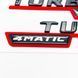 Автологотип шильдик эмблема надпись Mercedes Turbo 4Matic Black Red комплект 2шт 418429 фото 6