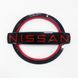 Автологотип шильдик эмблема надпись Nissan 120x100мм Red черный глянец 523598 фото 2