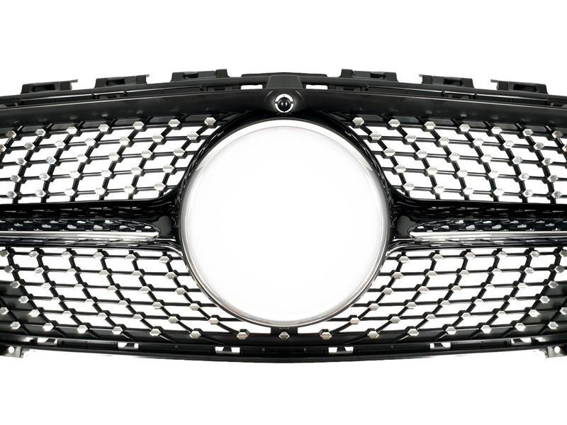 Решітка радіатора на Mercedes CLA-class C118 2019-2022 Black Diamond під камеру 427435 фото