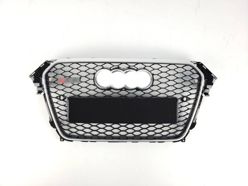 Решетка радиатора на Audi A4 B8 2011-2015 в стиле RS4 Silver Black 427277 фото