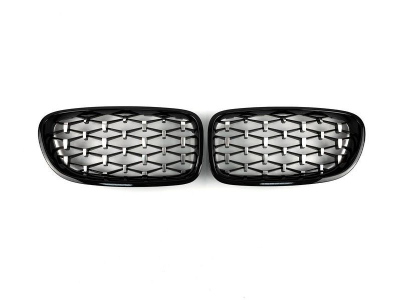 Решітка радіатора на BMW 5 F10, F11 2010-2017 Diamond Black Silver 429108 фото