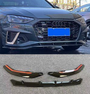 Дифузор переднього бампера на Audi A4 S4 2020-2025 B9.5 стиль ABT Чорний глянець 522905 фото