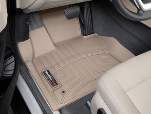 3D килимки для BMW X5 F15, X6 F16 2017-2018 бежеві передні WeatherTech 4513351 141157 фото