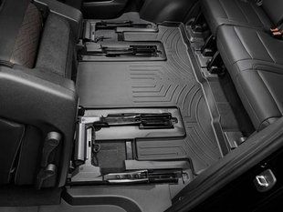 3D килимки для Cadillac Escalade, Chevrolet Tahoe, GMC Yukon 2020- чорні 3 ряд Bucket Seating WeatherTech 4416323 236988 фото