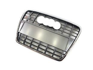 Решітка радіатора на Audi A6 C6 2004-2011 стиль S6 Silver Chrome без PDC 427397 фото