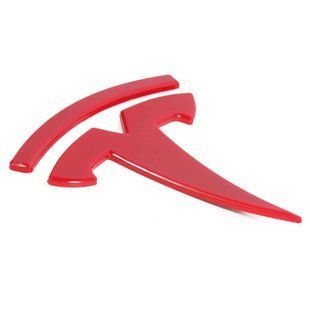 Автологотип емблема Tesla Model Y, Model 3 Red на кришку багажника 418202 фото