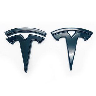 Автологотип емблема Tesla Model S 2016-2020 перед і зад чорний глянець 418356 фото