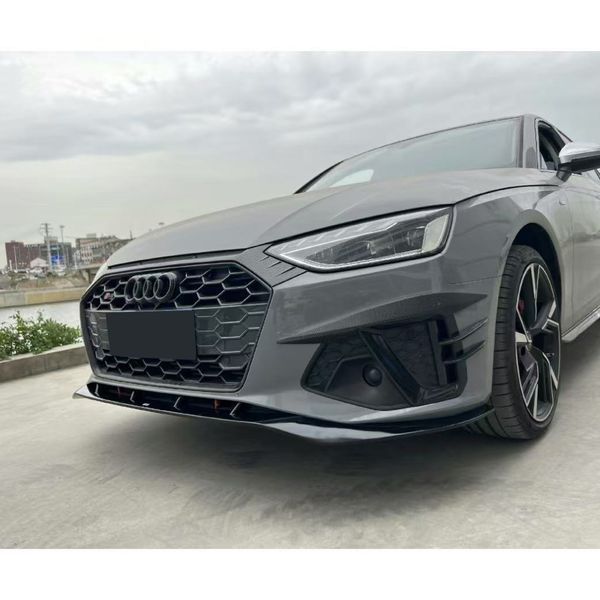 Диффузор переднего бампера на Audi A4 S4 2020-2025 B9.5 стиль ABT Черный глянец 522905 фото