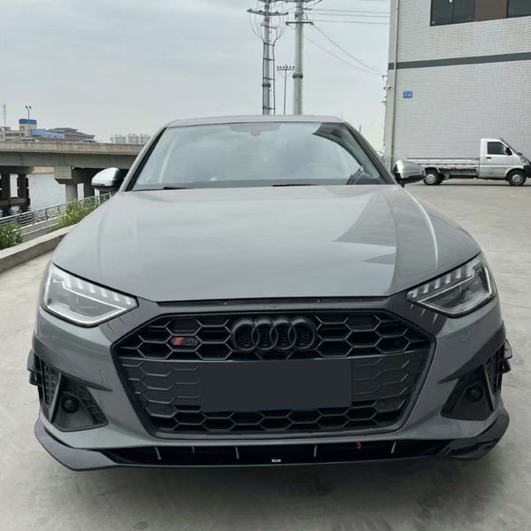 Диффузор переднего бампера на Audi A4 S4 2020-2025 B9.5 стиль ABT Черный глянец 522905 фото