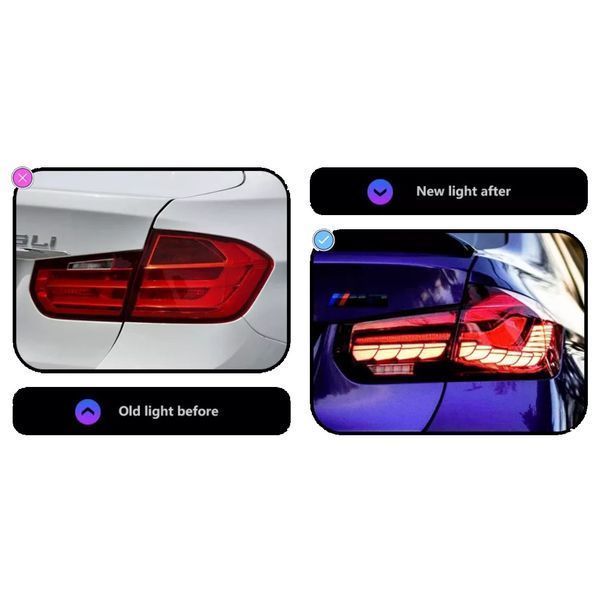Задні ліхтарі на BMW 3 Series F30 2013-2018 червона LED стиль M4 Oled 430386 фото