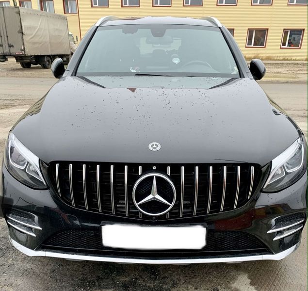 Решітка радіатора на Mercedes GLC-class X253 2015-2019 GT Chrome Black під камеру 427628 фото