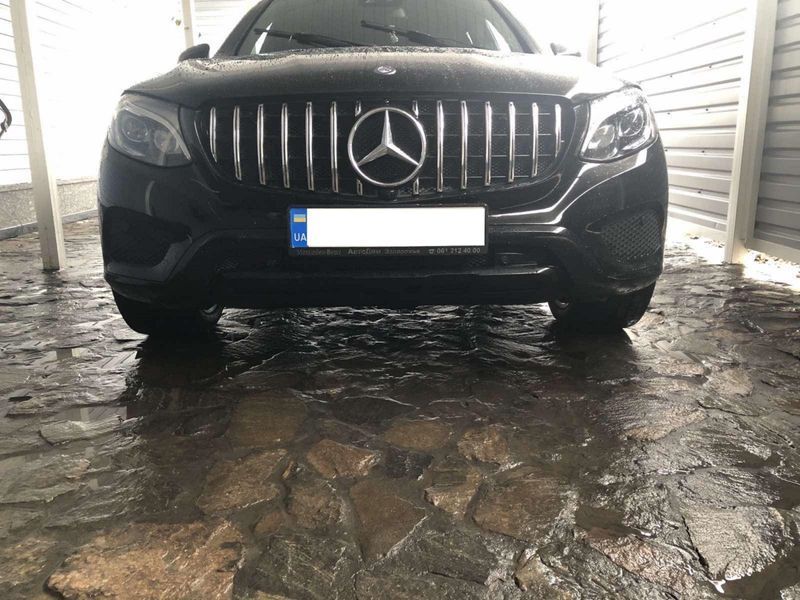 Решітка радіатора на Mercedes GLC-class X253 2015-2019 GT Chrome Black під камеру 427628 фото
