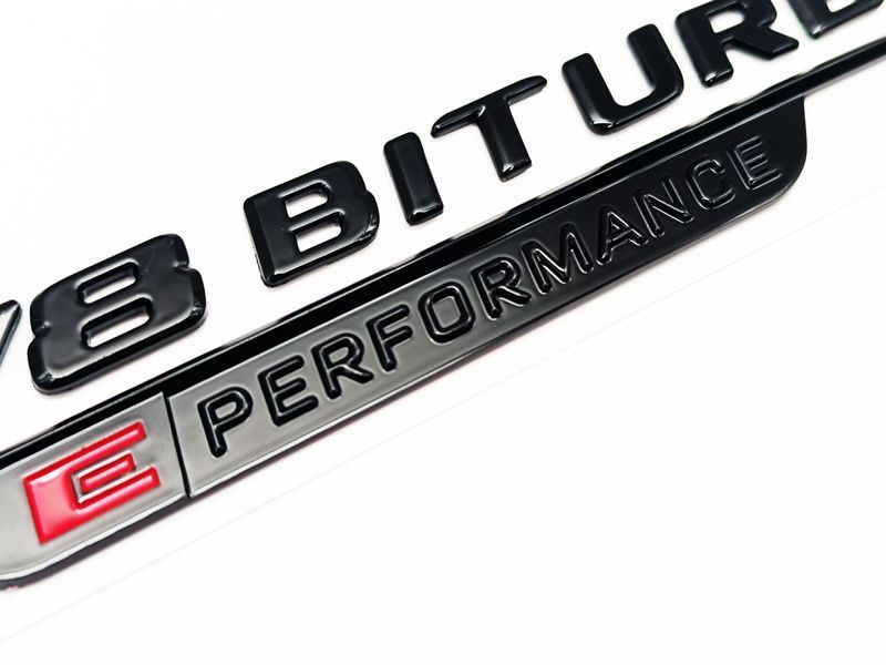 Автологотип емблема напис Mercedes V8 Biturbo Performance black 2штуки чорний глянець A2328175700 522762 фото
