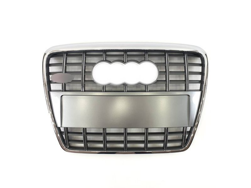 Решетка радиатора на Audi A6 C6 2004-2011 в стиле S6 Silver Chrome без PDC 427397 фото Решетка радиатора на Audi A6 C6 2004-2011 в стиле S6 Silver Chrome без PDC 427397 фото