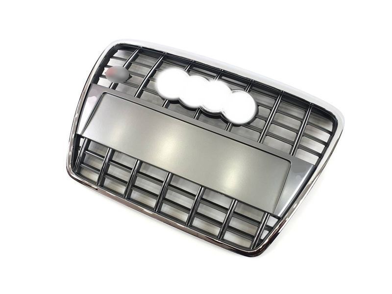 Решетка радиатора на Audi A6 C6 2004-2011 в стиле S6 Silver Chrome без PDC 427397 фото Решетка радиатора на Audi A6 C6 2004-2011 в стиле S6 Silver Chrome без PDC 427397 фото