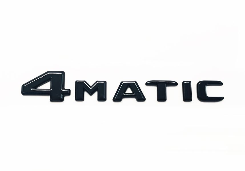 Автологотип емблема напис Mercedes 4MATIC чорний глянець 227084 фото