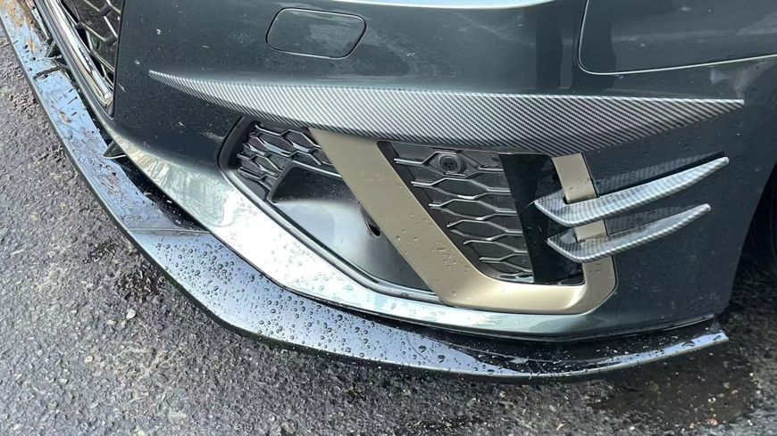 Диффузор переднего бампера на Audi A4 S4 2020-2025 B9.5 стиль ABT Черный глянец 522905 фото