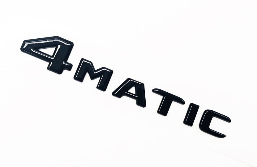 Автологотип емблема напис Mercedes 4MATIC чорний глянець 227084 фото