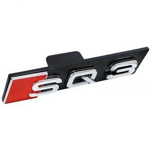 Автологотип емблема напис Audi SQ3 в решітку радіатора хромна платформі 418397 фото