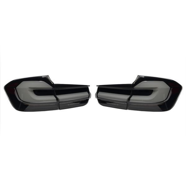 Задние фонари на BMW 3 Series F30 2013-2016 черный LED стиль G30 look 430387 фото