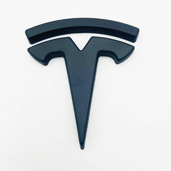 Накладки на эмблеми Tesla Model S 2016-2020 перед і зад чорний мат 418357 фото