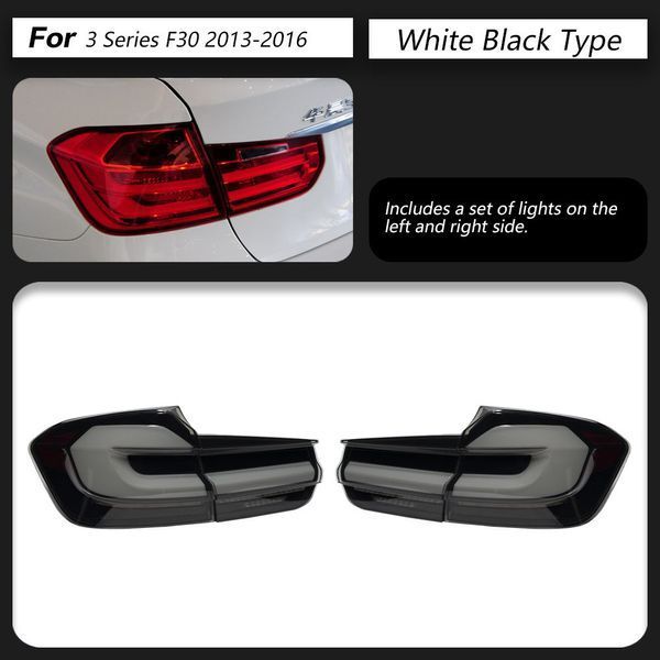 Задние фонари на BMW 3 Series F30 2013-2016 черный LED стиль G30 look 430387 фото