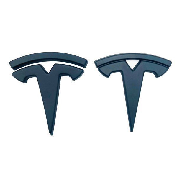 Накладки на эмблеми Tesla Model S 2016-2020 перед і зад чорний мат 418357 фото