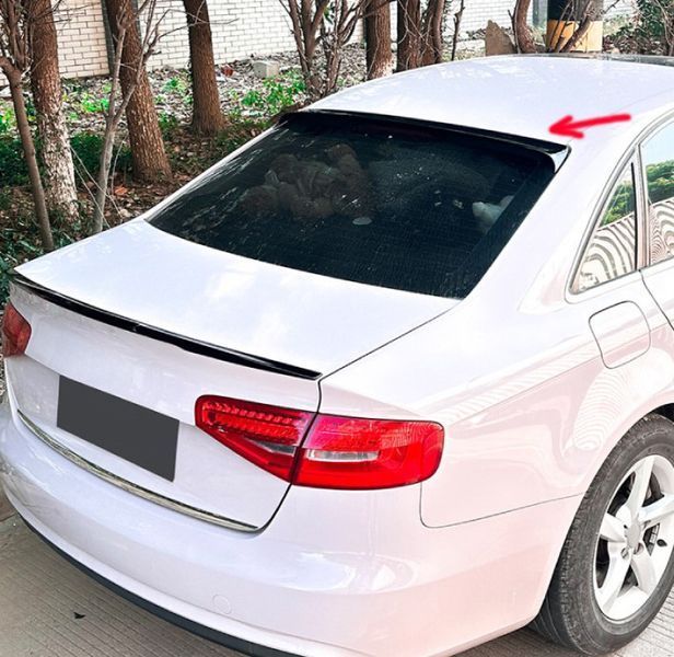 Спойлер бленда заднего окна на Audi A4 B8 2007-2015 черный глянец 522459 фото