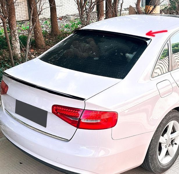 Спойлер бленда заднего окна на Audi A4 B8 2007-2015 черный глянец 522459 фото Спойлер бленда заднего окна на Audi A4 B8 2007-2015 черный глянец 522459 фото