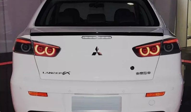 Задні ліхтарі на Mitsubishi Lancer X 2007-2017 LED чорні стиль JDM 430815 фото