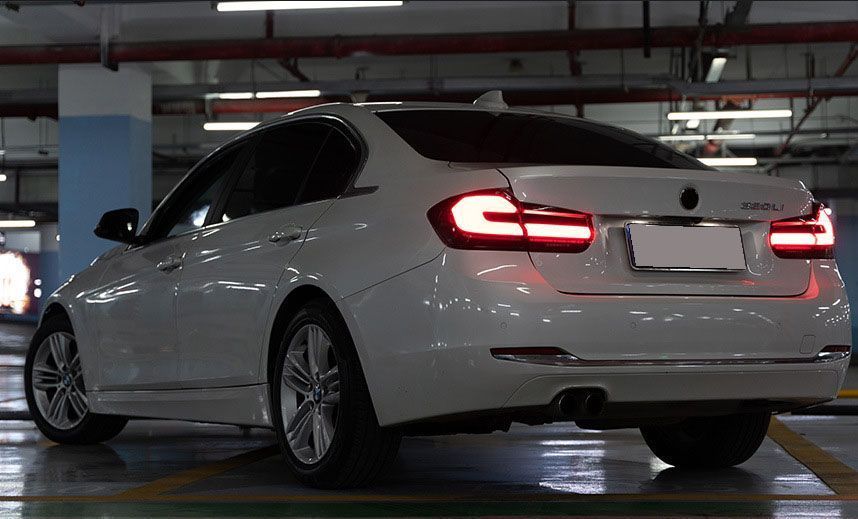 Задние фонари на BMW 3 Series F30 2013-2016 черный LED стиль G30 look 430387 фото