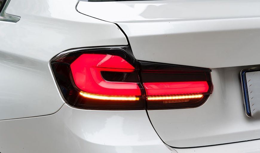 Задние фонари на BMW 3 Series F30 2013-2016 черный LED стиль G30 look 430387 фото