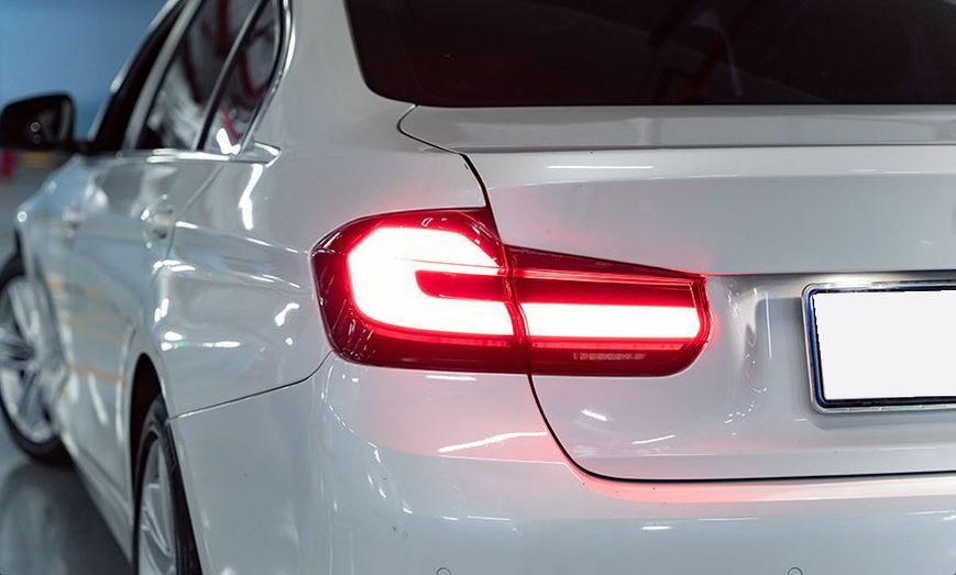 Задние фонари на BMW 3 Series F30 2013-2016 черный LED стиль G30 look 430387 фото