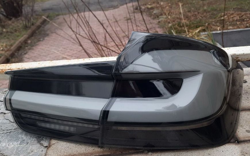 Задние фонари на BMW 3 Series F30 2013-2016 черный LED стиль G30 look 430387 фото