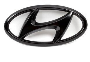 Задня емблема на Hyundai Santa Fe (DM) 2012-2018 Black Edition 170x85 чорний глянець на багажник 522136 фото