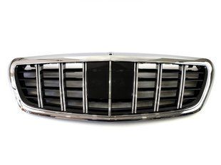Решетка радиатора на Mercedes S-class W222 2013-2017 GT Chrome Black під night vision 427767 фото
