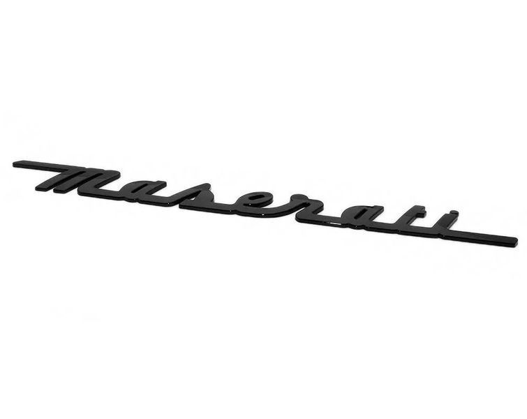 Автологотип шильдик эмблема надпись Maserati Black черный глянец на крышку багажника 430550 фото
