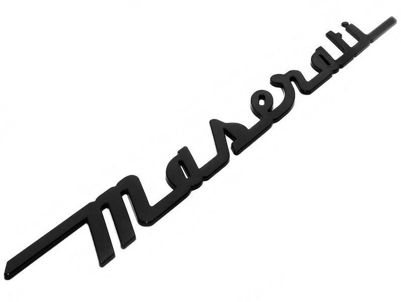 Автологотип шильдик эмблема надпись Maserati Black черный глянец на крышку багажника 430550 фото