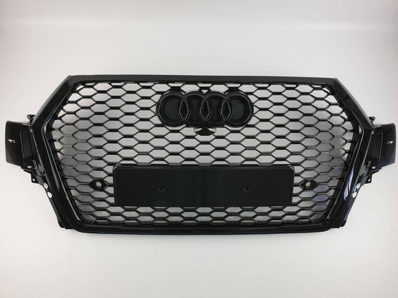 Решетка радиатора на Audi Q7 2015-2020 в стиле RSQ7 Black 241063 фото