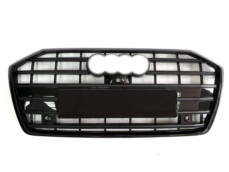 Решетка радиатора на Audi A6 C8 2018-2023 в стиле S6 Black под камеру 427399 фото