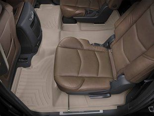 3D килимки для Cadillac Escalade ESV 2017- бежеві 2+3 ряд Bucket seating WeatherTech 457672 46252 фото