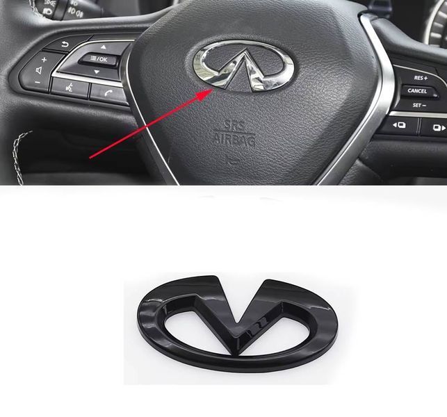 Значок емблема на кермо Infiniti Black 63х33мм 425493 фото