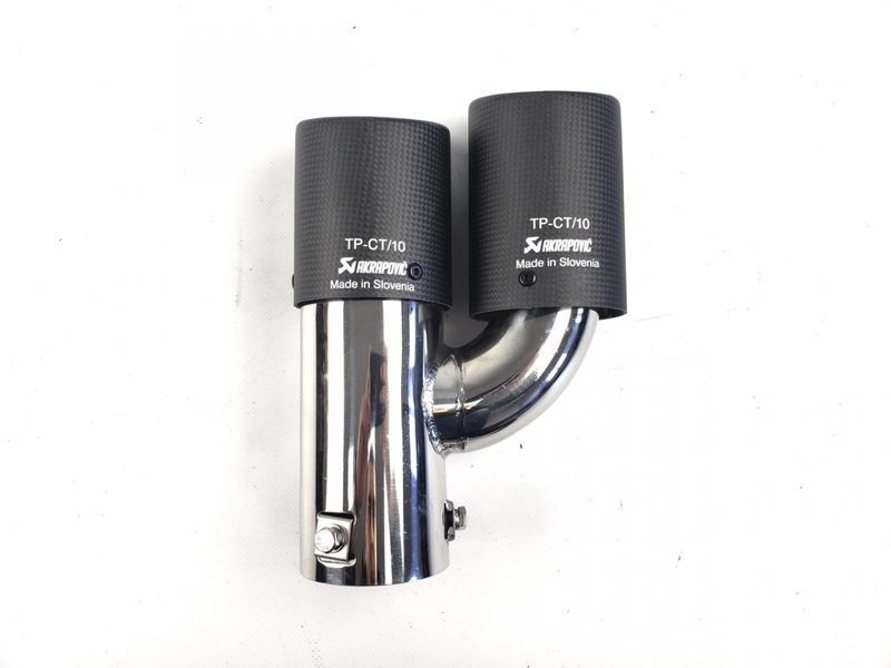 Насадка на глушник двойная Akrapovic 54mm матовый карбон 320550 фото