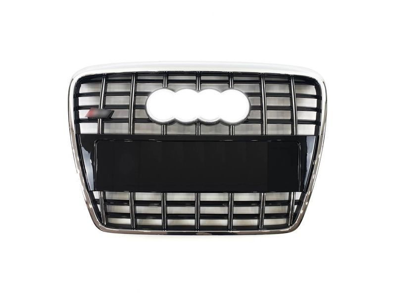 Решітка радіатора на Audi A6 C6 2004-2011 стиль S6 Chrome Black без PDC 427395 фото